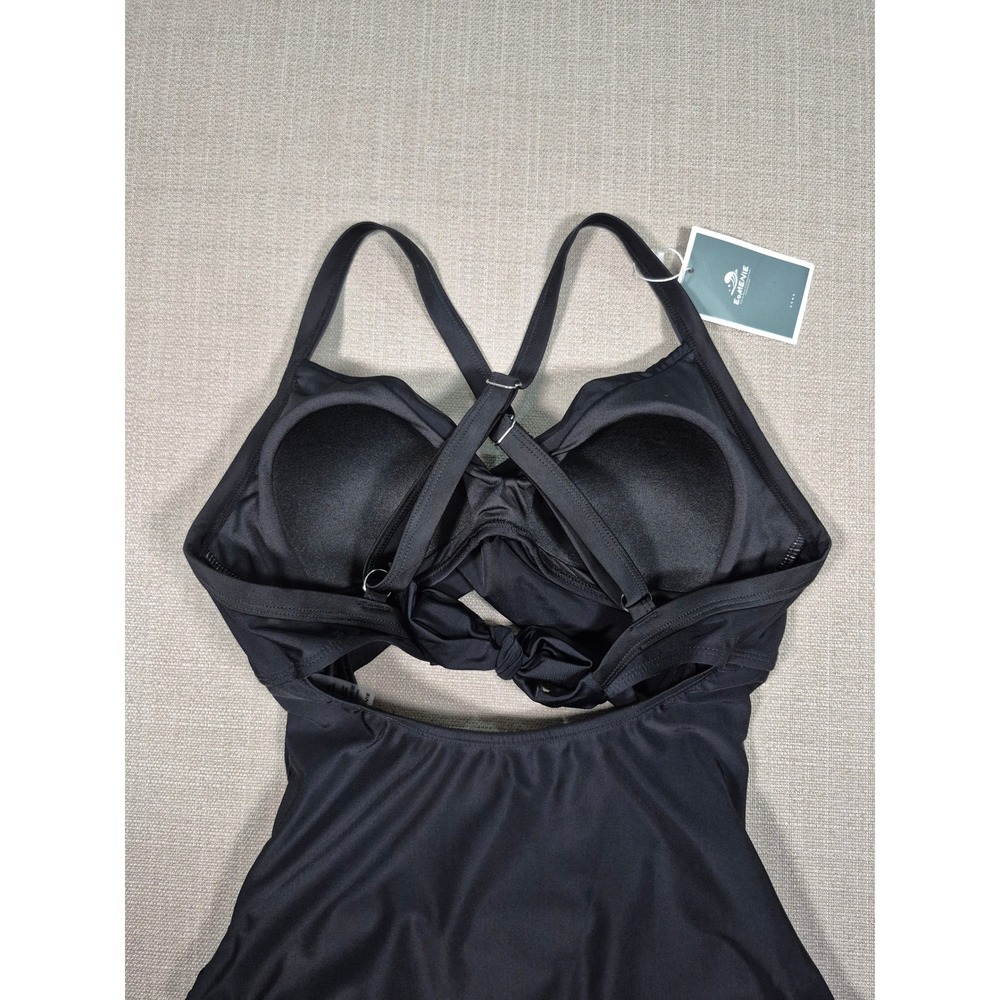 Eomenie Womens One Piece Swimsuit Black Cutout Tummy Control Monokini Size S NEW - Picture 11 of 11